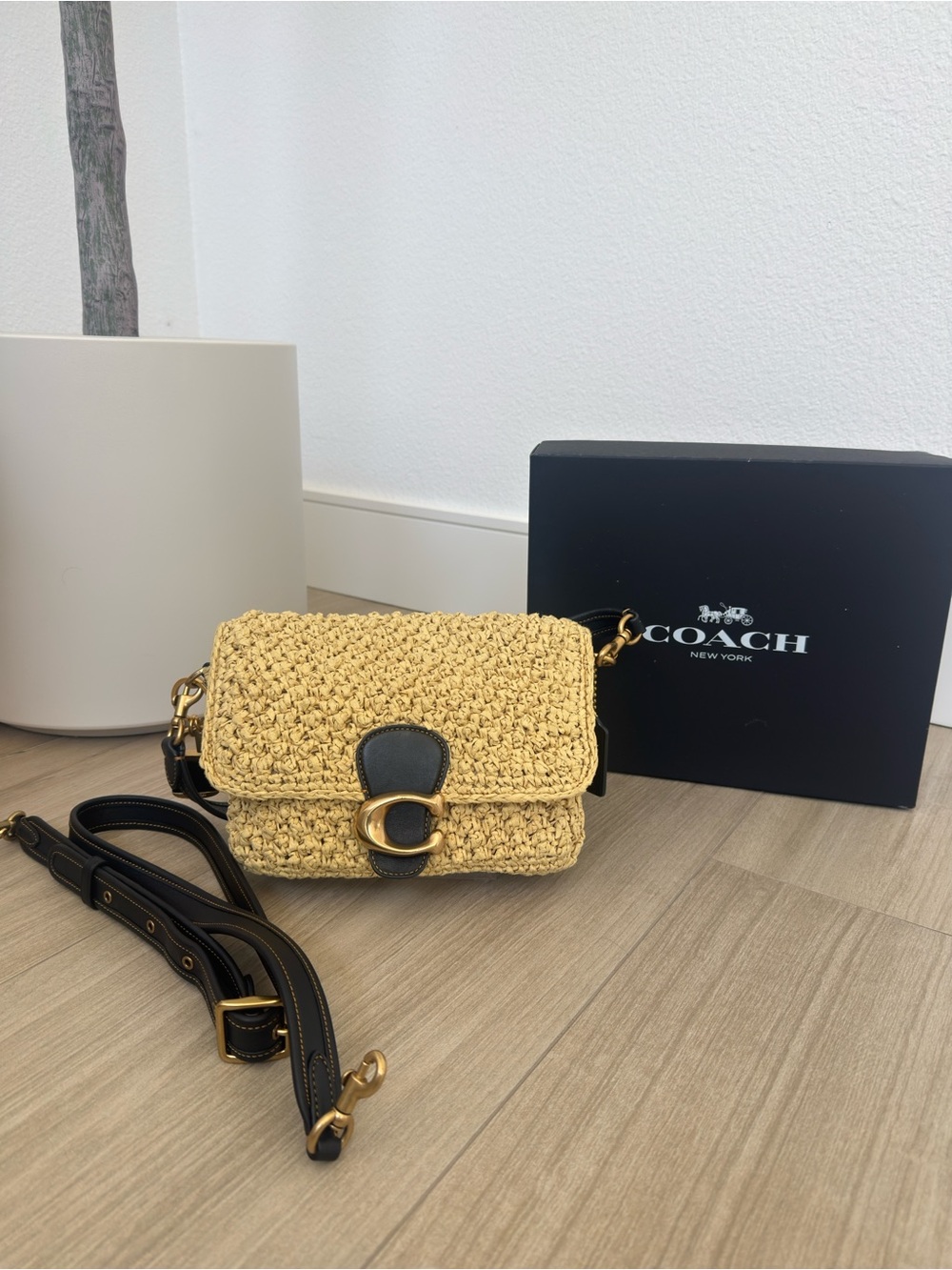 Coach Soft Tabby-Small Shoulder Bag- Raffia